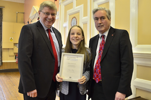 Grace Warnock with Martin Whitfield and Iain Gray