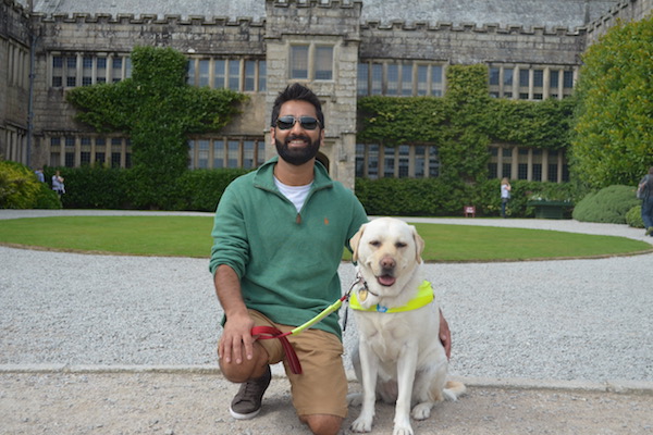 Dr Amit Patel with his Guide Dog Kika