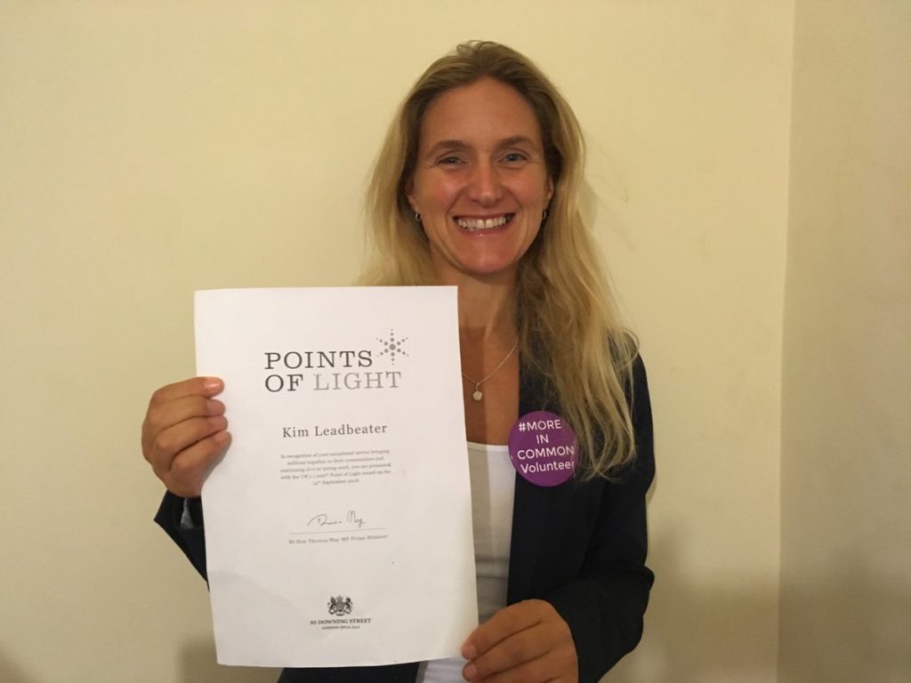 Kim Leadbeater with her Point of Light award