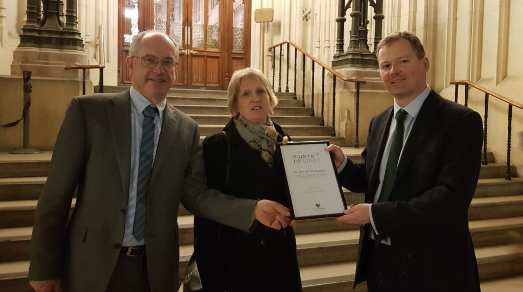 Sue Hills and Clive Ruggles with Neil O'Brien