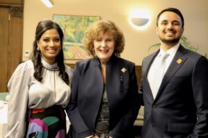 Aatif Baskanderi with his wife and Lt Governor of Alberta, Lois Mitchell