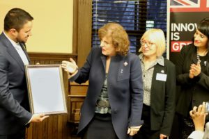 Aatif Baskanderi receiving his Commonwealth Points of Light award