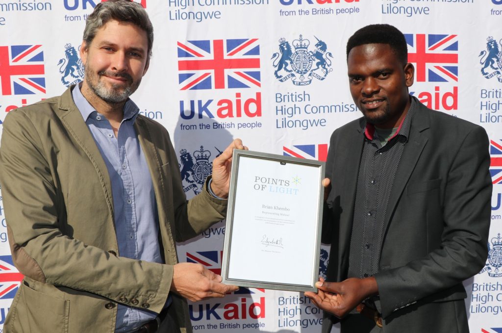 Brian Khembo with UK High Commissioner Brian Khembo