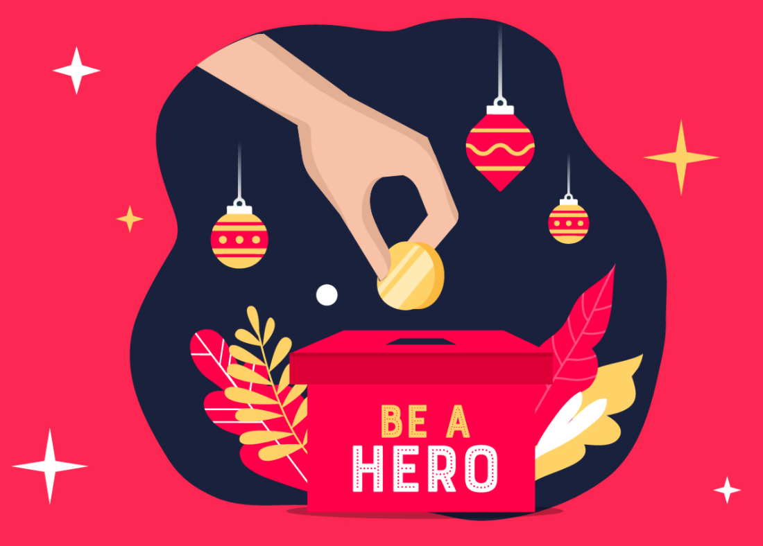 Xmas Party Heroes - Be a hero graphic