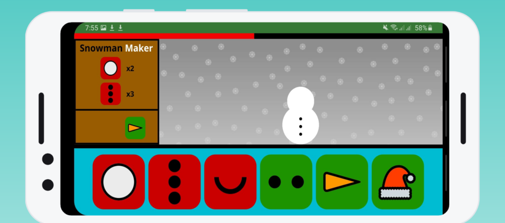 Graphics for building a snowman on Leo's Advent Calendar app