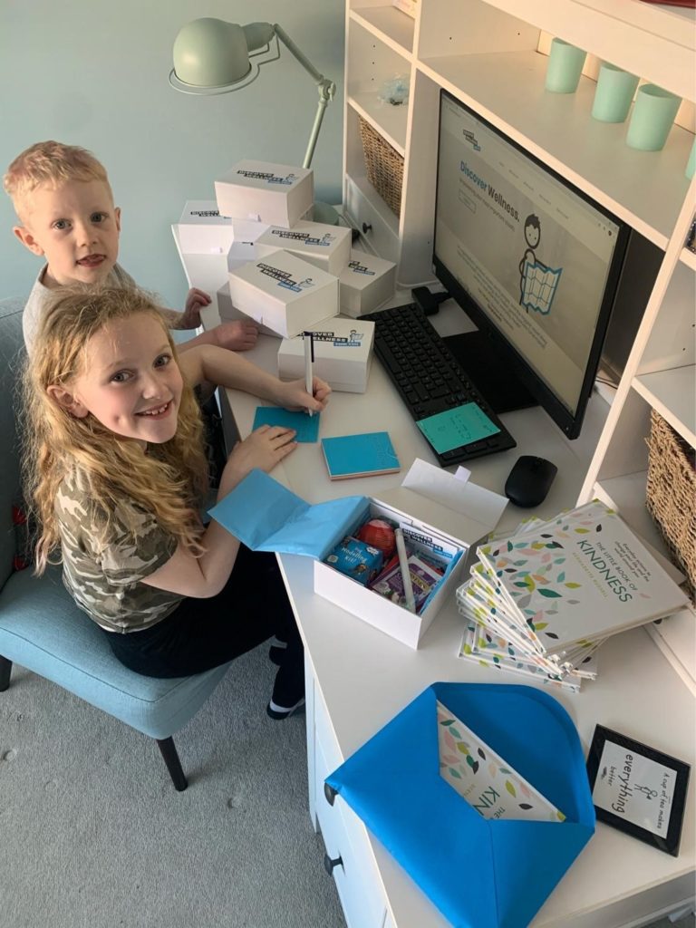 Ben Hogbin's children helping prepare his Wellness Boxes